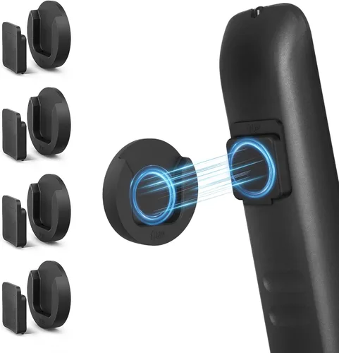 YYILIS Soporte Magnético para Control Remoto de Montaje en Pared, Paquete de 4 Soportes para Control Remoto de TV para Ventilador/Aire Negro