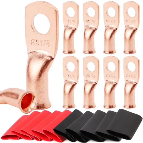 Miniatura 33 de TKDMR - Kit de 264 piezas de extremos de cable de batería, 132 piezas de terminales de anillo de lengüetas de cable de cobre resistentes AWG 8 6 4 2