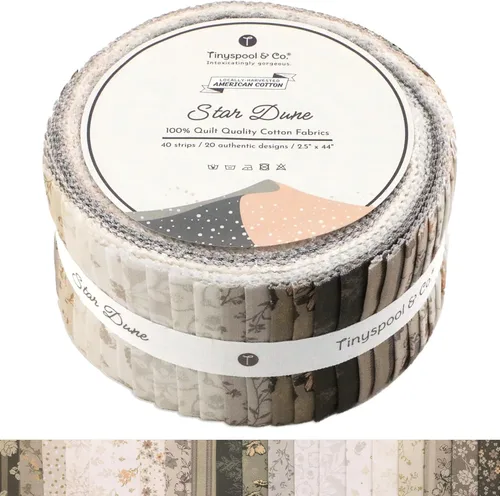 Miniatura 13 de Tinyspool & Co. Tiras de tela de rollo de gelatina para acolchar, manualidades y costura, paquete surtido de 40 tiras, algodón suave para manta