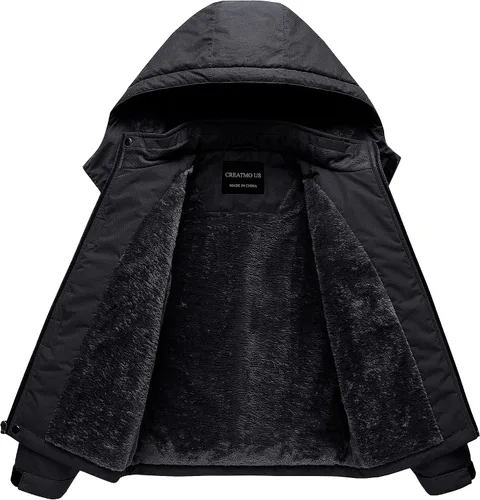 Miniatura 3 de CREATMO US Chaqueta de esquí impermeable para niño, abrigo de nieve cálido para invierno, resistente al viento, chaqueta de lluvia para snowboard
