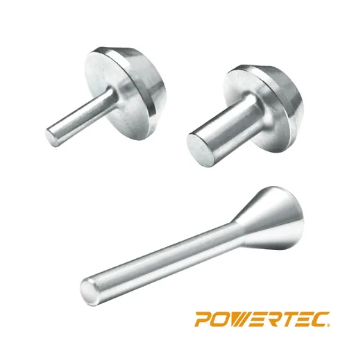 Miniatura 2 de POWERTEC Juego de pines y cono de centrado de subbase de enrutador con guía de centrado interior de 1/2" y 1/4" pulgadas y guía de centrado exterior