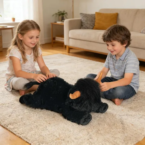 Miniatura 5 de WDXDSOB Animales de Peluche de Vaca Highland con Peso 4.2 Libras Peluche de Vaca Highland con Peso para Niños y Adultos Almohada de Juguete