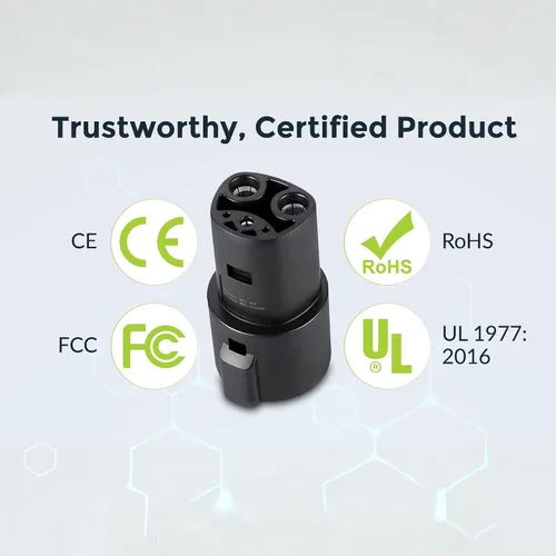 Miniatura 3 de Adaptador J1772 a Tesla 60A 250V Carga Rápida Certificada Seguridad Testada UL/CE/FCC/RoHS Adaptador de Carga EV Nivel 2 Sin