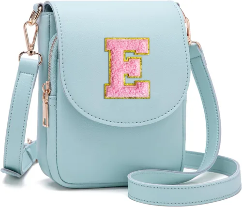 Miniatura 134 de Viverte Bolso Cruzado para Niñas Adolescentes Pequeñas, Bolso Inicial para Celular, Pequeña Cartera para Niños Pequeños, Bolso de Cuero con Tres
