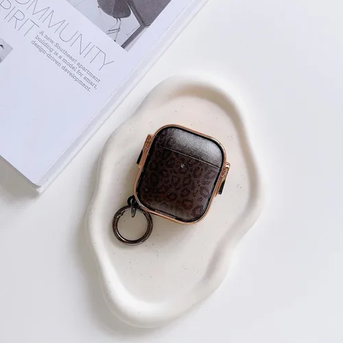 Miniatura 6 de Linda Funda Clara para AirPods 2/1 Generación Leopardo, Diseño de Bloqueo Seguro Estilo Niña, Funda Protectora a Prueba de Golpes Kawaii para Apple