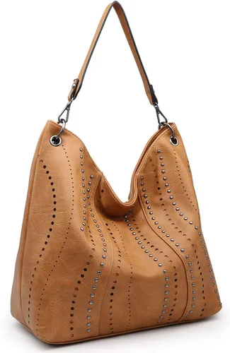 Miniatura 8 de VONMAY Monederos para mujer, bolsos de cuero vegano, grandes tachuelas para damas, bolsas hobo, bolso de mano, bolso de hombro