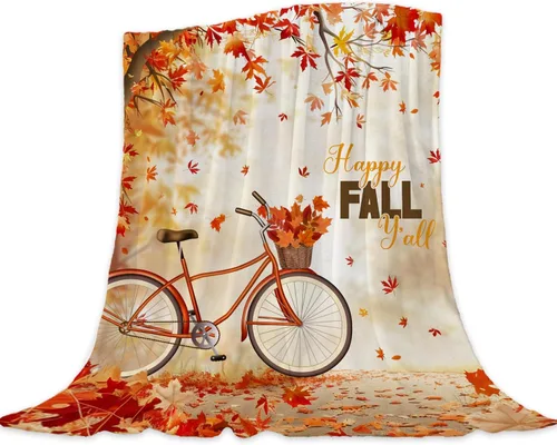 Miniatura 28 de YeeJu Manta decorativa de otoño, tamaño Queen, para Acción de Gracias, cosecha de otoño, lindas calabazas, para cama, sofá, grande, suave, Otoño-01
