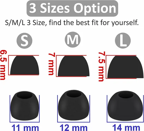 Miniatura 3 de Puntas de auriculares de repuesto de silicona para JBL Tune 230NC TWS/Tune 125TWS /Tune 130NC TWS/Vibe 200TWS / Free X, se ajustan en el estuche