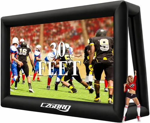 Miniatura 11 de Pantalla de proyector inflable: pantalla de cine al aire libre de 14 pies para fiestas de cine en el patio trasero al aire libre con soplador