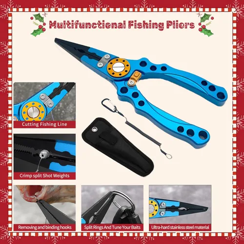 Miniatura 6 de XBLACK Kit de herramientas de pesca, alicates de pesca, pinza de pescado, báscula de pesca, herramientas de agarre de pescado, equipo de pesca