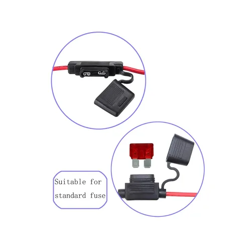 Miniatura 4 de Portafusibles automotrices, 3 piezas en línea calibre 16, fusible estándar 6pcs 10A, cumple con ROHS, IEC 60269