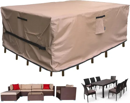 Miniatura 13 de Fundas para Juego de Muebles de Patio Impermeables Funda para Juegos de Conversación de Patio Funda para Sofá Seccional de Exterior Fundas