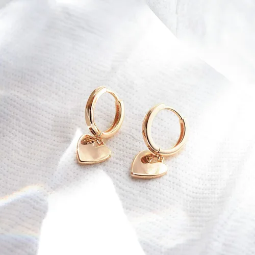 Miniatura 5 de VACRONA - Aretes tipo arracadas para mujer, chapados en oro de 14 quilates, diseño de aro de arracada