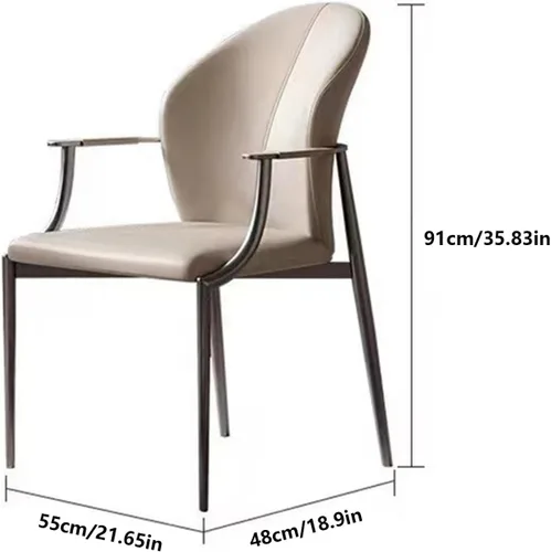 Miniatura 3 de Sillas de comedor sillas de comedor, cocina moderna y habitación, acento tapizado en piel sintética cojín asiento y patas de metal resistentes