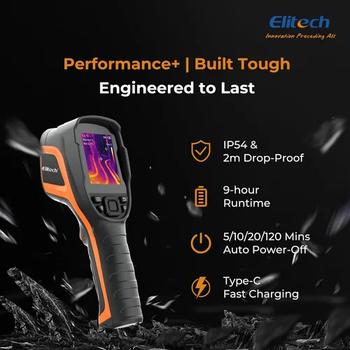 Miniatura 7 de Elitech Cámara de imágenes térmicas con resolución IR de 256 x 192, cámara infrarroja de mano para inspección del hogar y HVAC, grabación de video
