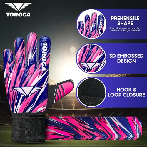 Miniatura 5 de Guantes de portero – Guantes de fútbol de agarre fuerte con protección doble en la cintura y palma de látex antideslizante – Cómodos para niños