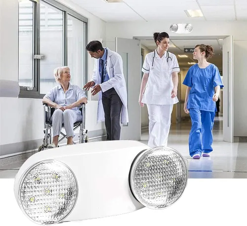 Miniatura 6 de OSTEK Paquete de 4 accesorios de iluminación LED de salida de emergencia con dos cabezales, luz de emergencia LED integrada ajustable estándar