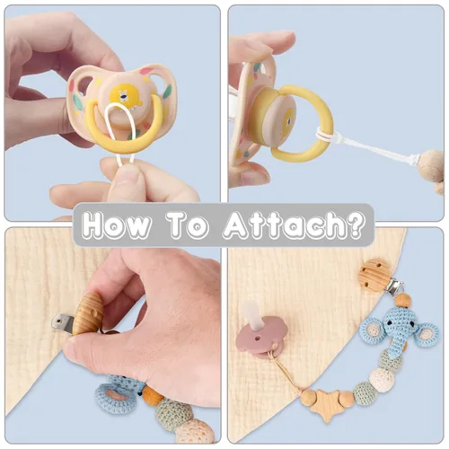 Miniatura 7 de Clip para chupete, lindo clip para chupete de animales para niños y niñas, la mayoría de los chupetes, mordedores de bebé, baby shower y artículos