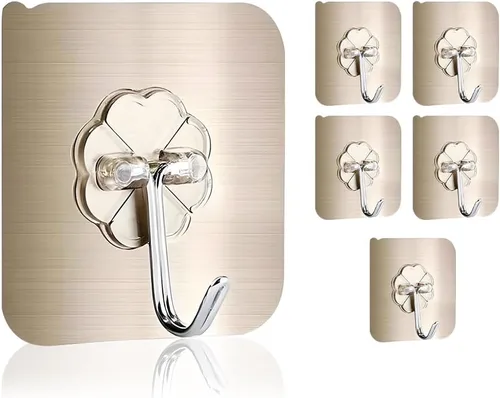 Miniatura 10 de Paquete de 12 ganchos autoadhesivos resistentes – transparentes, impermeables, ganchos de pared adhesivos para llaves, baño, ducha, exterior, Claro