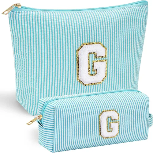 Miniatura 162 de YOOLIFE Regalos del Día de la Madre para mujeres, bolsa de maquillaje con inicial, bolsa de cosméticos, bolsa de maquillaje de viaje, regalos Rosado