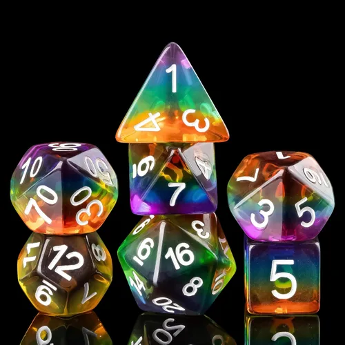Miniatura 21 de Cusdie Dados DND de 7 troqueles, juego de dados poliédricos rellenos de animales, para juegos de rol, dados D&D (perro gris)
