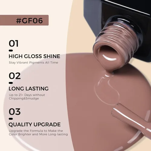 Miniatura 3 de TOMICCA Esmalte de uñas de gel marrón café, 0.5 onzas líquidas, esmalte de uñas de secado con LED UV para arte de uñas, manicura en casa, otoño e