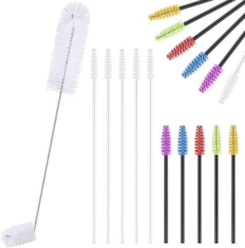 Miniatura 8 de Cepillo de limpieza para comederos de colibríes, 19 piezas, 3 tamaños, mini nailon de doble cabeza 2 en 1, cepillo para colibríes difícil
