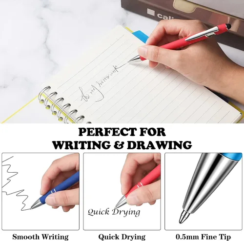 Miniatura 4 de 10 piezas bolígrafos para oficina, con citas inspiradoras sarcásticas, lápiz stylus táctil para pantalla, escrituras alentadoras, tinta negra