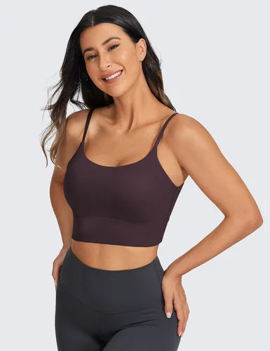 Miniatura 2 de CRZ YOGA Adjustable Longline Sports Bra for Women - V Back Wireless Workout Padded Yoga Camisole Cropped Tank Tops