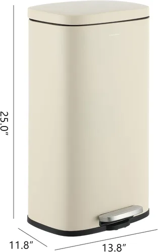Miniatura 4 de happimess HPM1011I Curtis - Cesta de basura con pedal de apertura de 8 galones, resistente a las huellas dactilares, moderna, minimalista