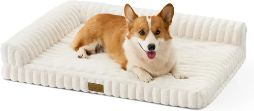 Miniatura 19 de COZY KISS Cama para perros pequeños de piel de conejo sintética, sofá ortopédico de espuma de 30 x 20 pulgadas con lados, funda extraíble lavable