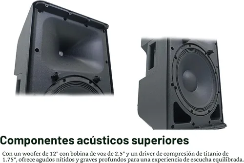 Miniatura 7 de Rockville DX12 2000W Altavoz PA alimentado de 12 pulgadas, mezclador de 2 canales, entradas XLR y 1/4, montaje en poste de doble ángulo