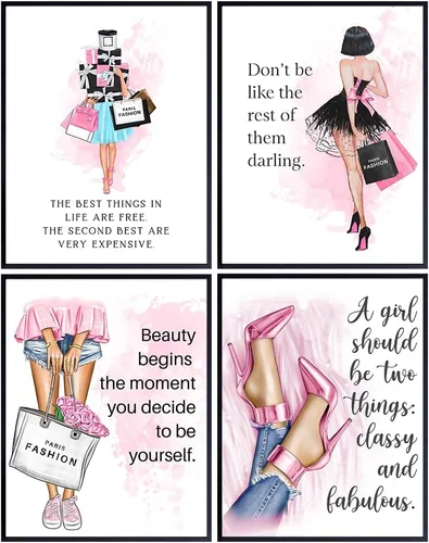 Regalos inspiradores de aliento para mujeres, adolescentes y niñas – Arte de pared de diseñador glamoroso – Decoración de pared con citas positivas