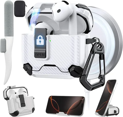 Miniatura 17 de Maxjoy Funda protectora para AirPods 4 2024, funda protectora para AirPods de 4ª generación con bloqueo automático, compatible con MagSafe, Verde