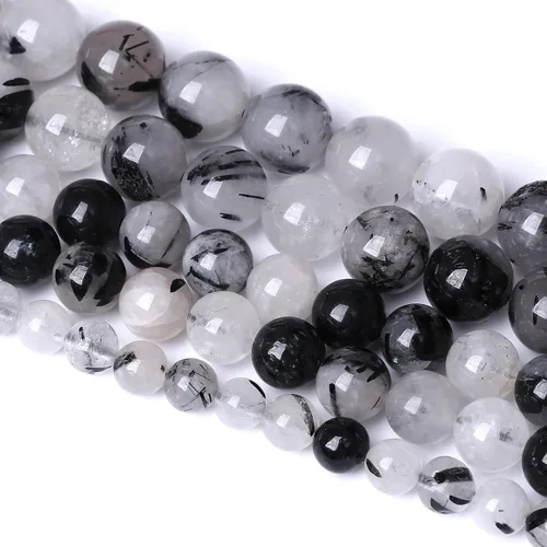Miniatura 45 de 88 cuentas de cuarzo rutilado dorado de piedra natural de 4MM (5/32 de pulgada), gemas de grado 2A, cristal semiprecioso de actinolita, cuentas
