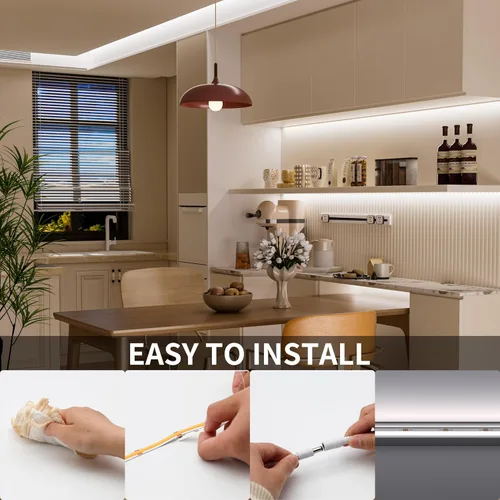 Miniatura 9 de PAUTIX Tira LED COB de 24 pies/24.6 ft, tira de luces LED blancas Dailylight de 6000 K, cinta LED súper brillante regulable, luces LED DC24V