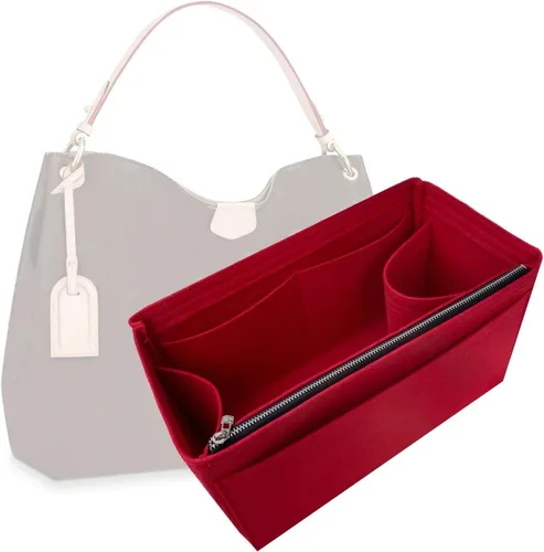 Divitize Premium Purse Organizer compatible with LV Graceful PM/MM Organizer — Handmade 2mm Felt Insert, Perfect Fit No Bulky Effect, Gold Zipper
