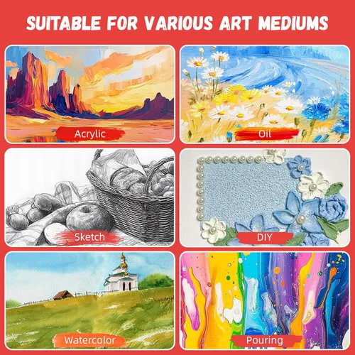 Miniatura 8 de Simetufy Paquete de 12 Tableros de Lienzo Pequeños para Pintura de 4 x 6 pulgadas - Paneles de Mini Lienzo de 100% Algodón sin Ácidos Imprimados