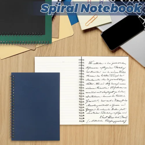 Miniatura 5 de MIVIDE Paquete de 24 cuadernos en espiral A5, 8.3 x 5.7 pulgadas, 6 colores, 120 páginas/60 hojas de tapa dura con espiral, cuaderno de papel