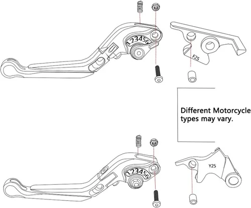 Miniatura 5 de Palancas de embrague de freno extensibles ajustables para motocicleta para Yamaha MT03 MT-03 2015 2016 2017 2018 2019 2020 (color : B)