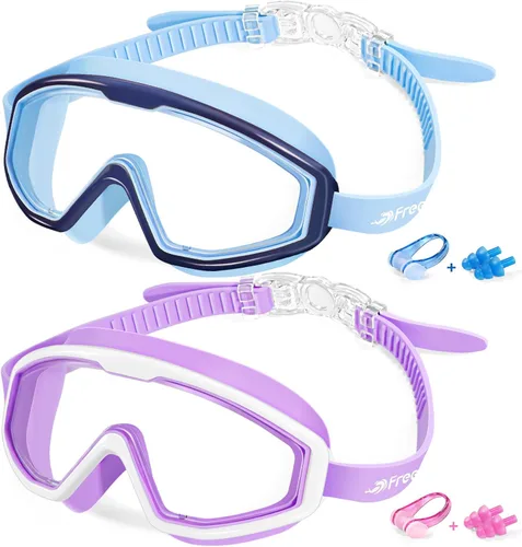 Miniatura 10 de Freela Gafas de natación transparentes para niños de 3 a 15 años, antiniebla, sin fugas, para piscina, playa, natación