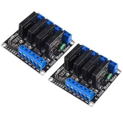 Miniatura 9 de Módulo de relé de estado sólido de 6 piezas, disparador de nivel alto/bajo, 5V, 2 canales para equipos de automatización de control