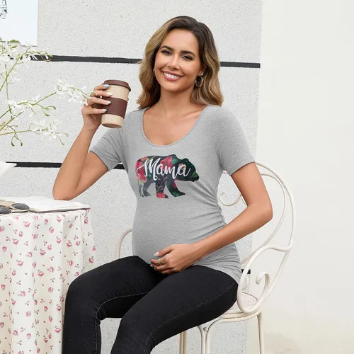 Miniatura 125 de GINKANA Blusas de maternidad de manga corta, diseño floral, fruncido, casual, para mamá, para embarazo