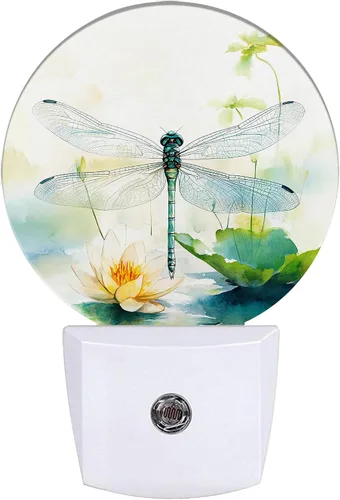 Miniatura 11 de Luz nocturna de gato blanco, flores moradas enchufables con sensor de atardecer a amanecer para dormitorio, baño y sala de estar, lámpara apta