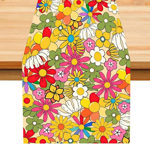 Miniatura 24 de Camino de mesa con estampado de piel de vaca, lino y algodón, rústico, estilo occidental, color negro, marrón, piel de vaca, para decoración