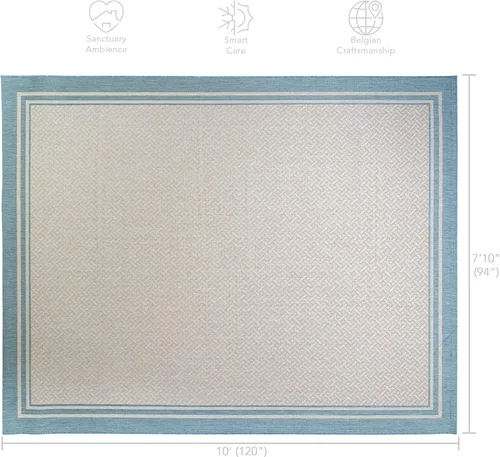 Miniatura 44 de Gertmenian Alfombra de Área Clásica de Tejido Plano para Interiores y Exteriores, Alfombra Resistente a Manchas y Rayos UV, Terraza, Patio, Junto a