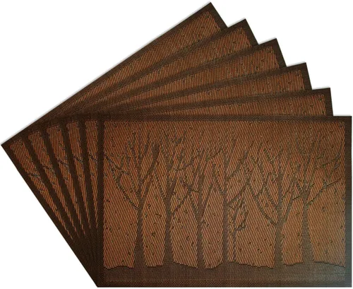 Miniatura 8 de Juego de 4 manteles individuales de PVC para cocina, aislamiento térmico y resistente a las manchas, rectangular, lavable, reciclado