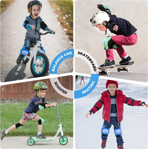 Miniatura 4 de BOSONER Rodilleras/Coderas/Muñequeras para Niños/Jóvenes de 3-15 Años, Conjunto de Equipo Protector Infantil para Patines, Ciclismo, Bicicleta BMX