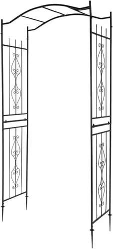 Outvita - Arco de jardín de 7.5 pies, estructura de soporte de enrejado con marco de acero, arco de jardín para decoración de ceremonia de boda,