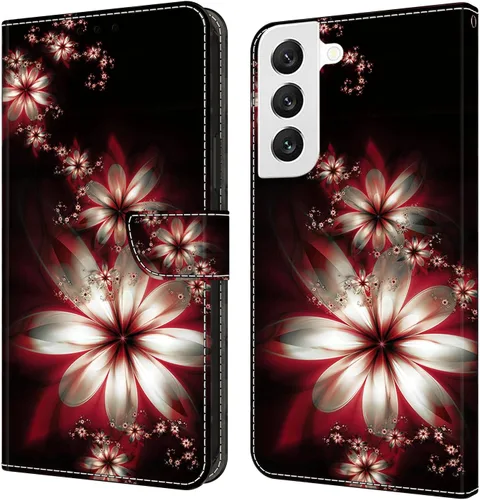 Miniatura 46 de Funda para Samsung Galaxy S22, cartera Flip Folio lindo 3D pintado de dibujos animados PU Funda de cuero PU para niñas mujeres ranuras para tarjetas